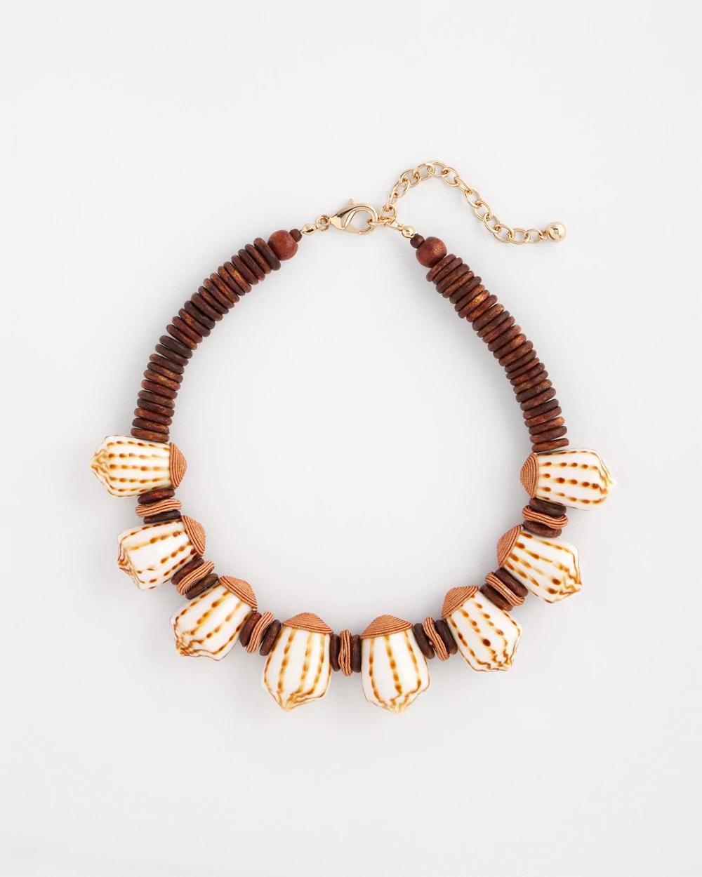 Chico's Great Value - Shell & Wood Bib Necklace Neutral