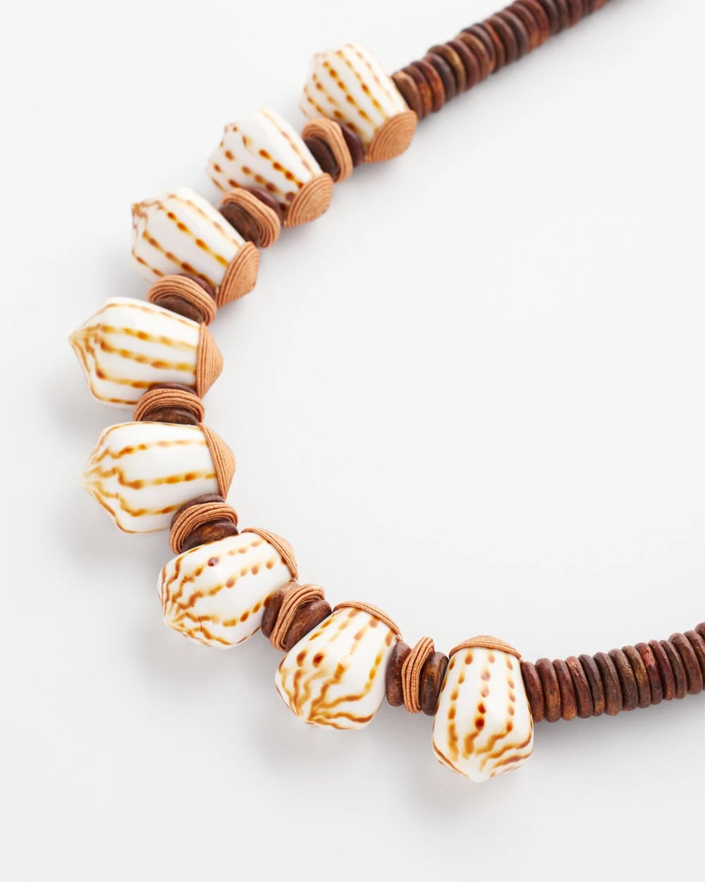 Chico's Great Value - Shell & Wood Bib Necklace Neutral