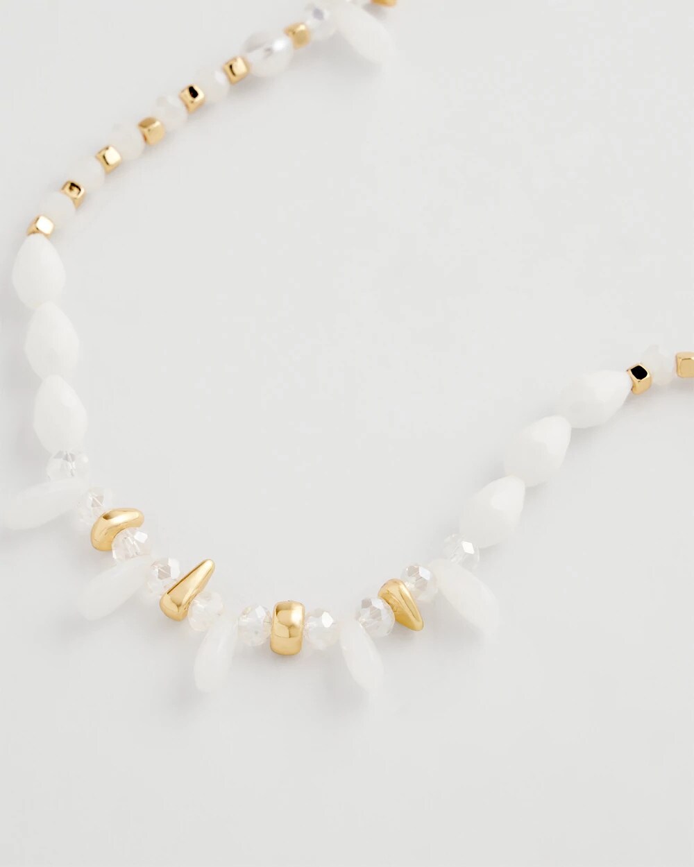 Chico's Signature - White Beaded Single Strand Necklace White