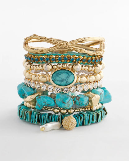 Chico's Signature - Adjustable Thread Wrapped Bracelet Turquoise
