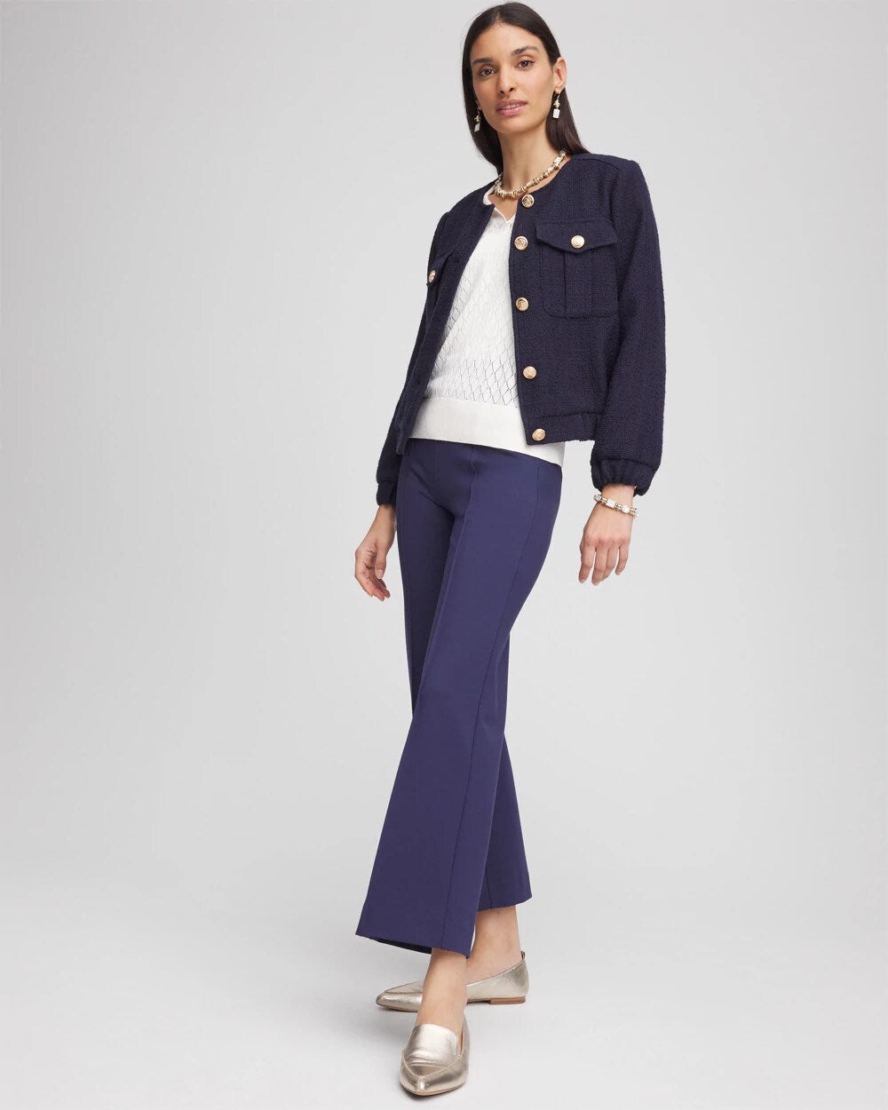 Chico's Top Pick - Lightweight Juliet Kick Flare Pants Passport Blue