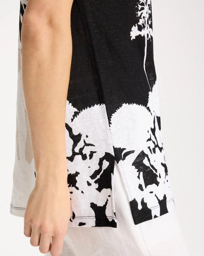 Chico's Quality - Linen Floral Seamed Tunic Black