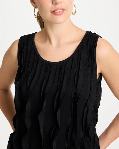 Chico's Essential - 3-D Ruffled Tank Black