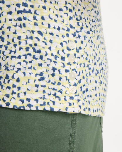 Chico's Latest - Printed Cotton Slub Elbow-Sleeve Tee Sage Lime