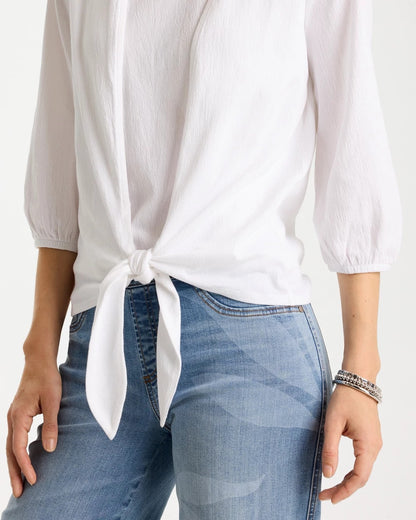 Chico's Discount - Knit Gauze Tie-Front Cardigan Alabaster
