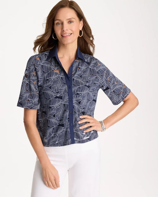 Chico's Great Value - Burnout Camp Tee Passport Blue