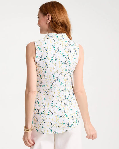 Chico's Quality - Printed Collared Tunic Tank Sage Lime