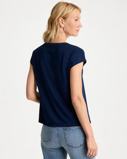 Chico's New - Refined Denim Button Tee Riviera Authentic