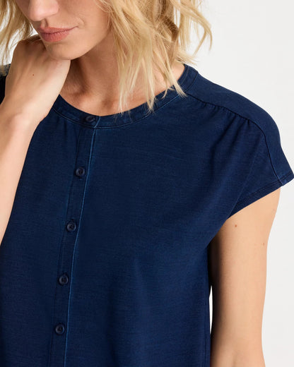 Chico's New - Refined Denim Button Tee Riviera Authentic