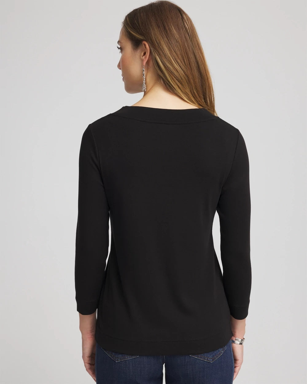 Chico's Everyday - Pima Cotton 3/4 Sleeve Tee Black
