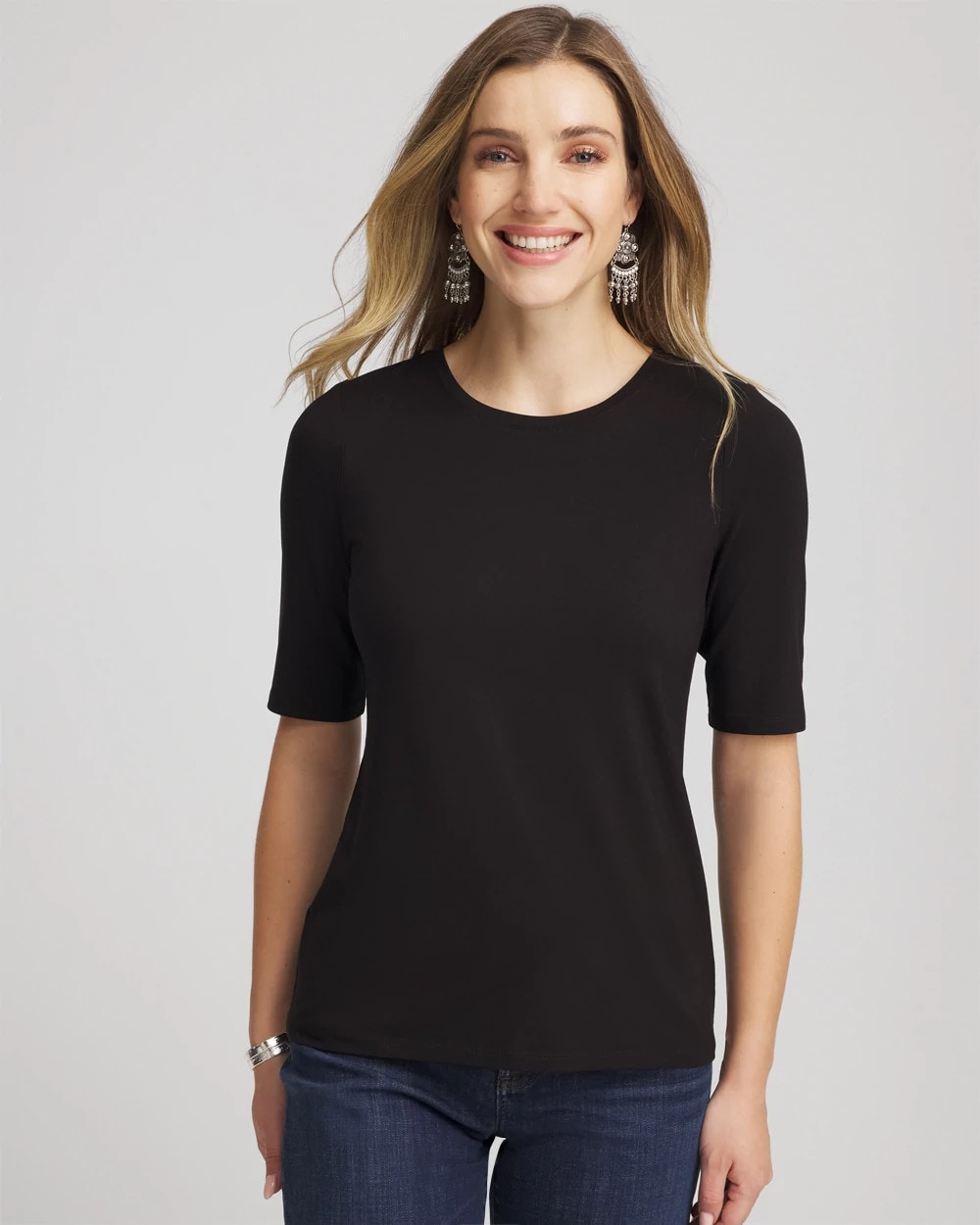 Chico's Value - Elbow Sleeve Tee Black