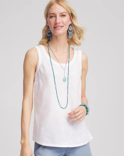 Chico's Quality - Sleeveless Linen Tank Top Alabaster
