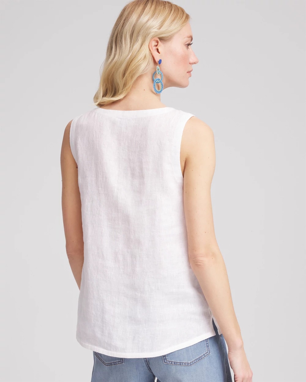 Chico's Quality - Sleeveless Linen Tank Top Alabaster