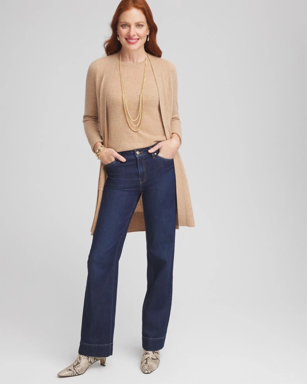 Chico's Top Pick - Cashmere Crewneck Sweater Camel