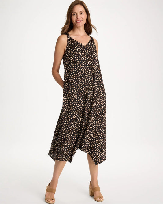 Chico's Everyday - Rayon-Silk Asymmetrical Hem Dress Black