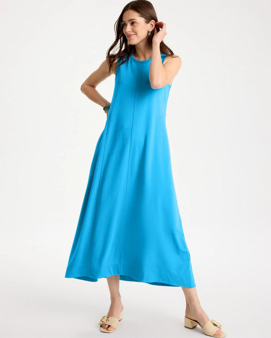 Chico's Great Value - Jersey Knit Maxi Dress Blue Tide