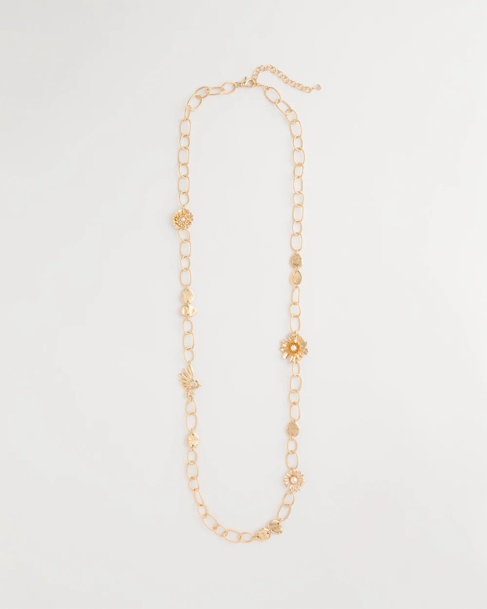 Chico's Smart Buy - Flower Long Single-Strand Necklace Gold