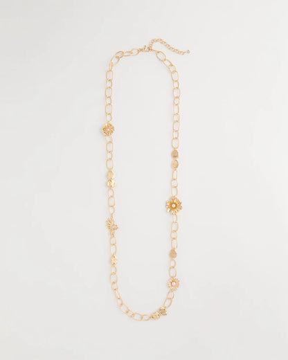 Chico's Smart Buy - Flower Long Single-Strand Necklace Gold