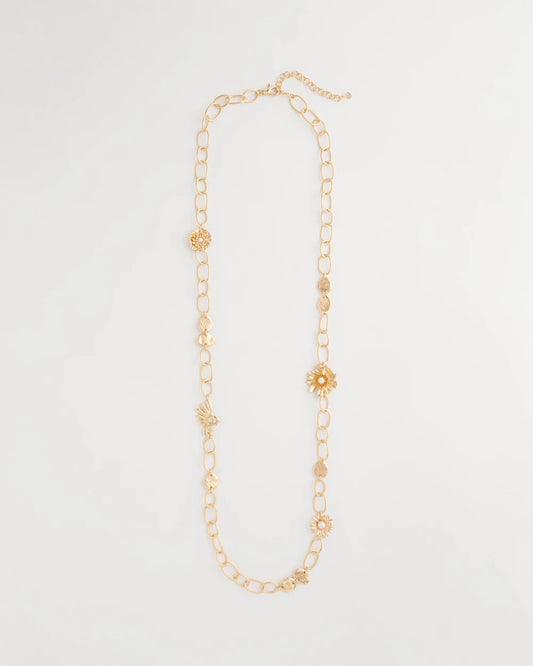 Chico's Smart Buy - Flower Long Single-Strand Necklace Gold