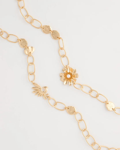 Chico's Smart Buy - Flower Long Single-Strand Necklace Gold