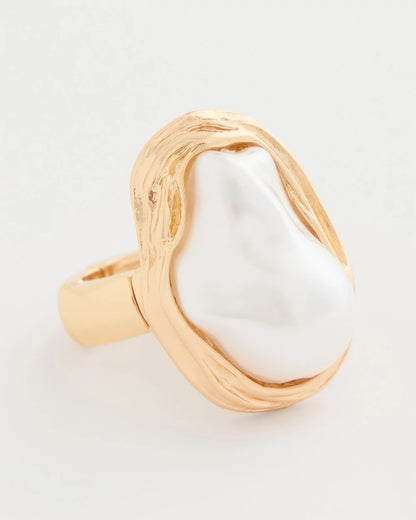 Chico's Great Value - Faux Pearl Stretch Ring Pearl