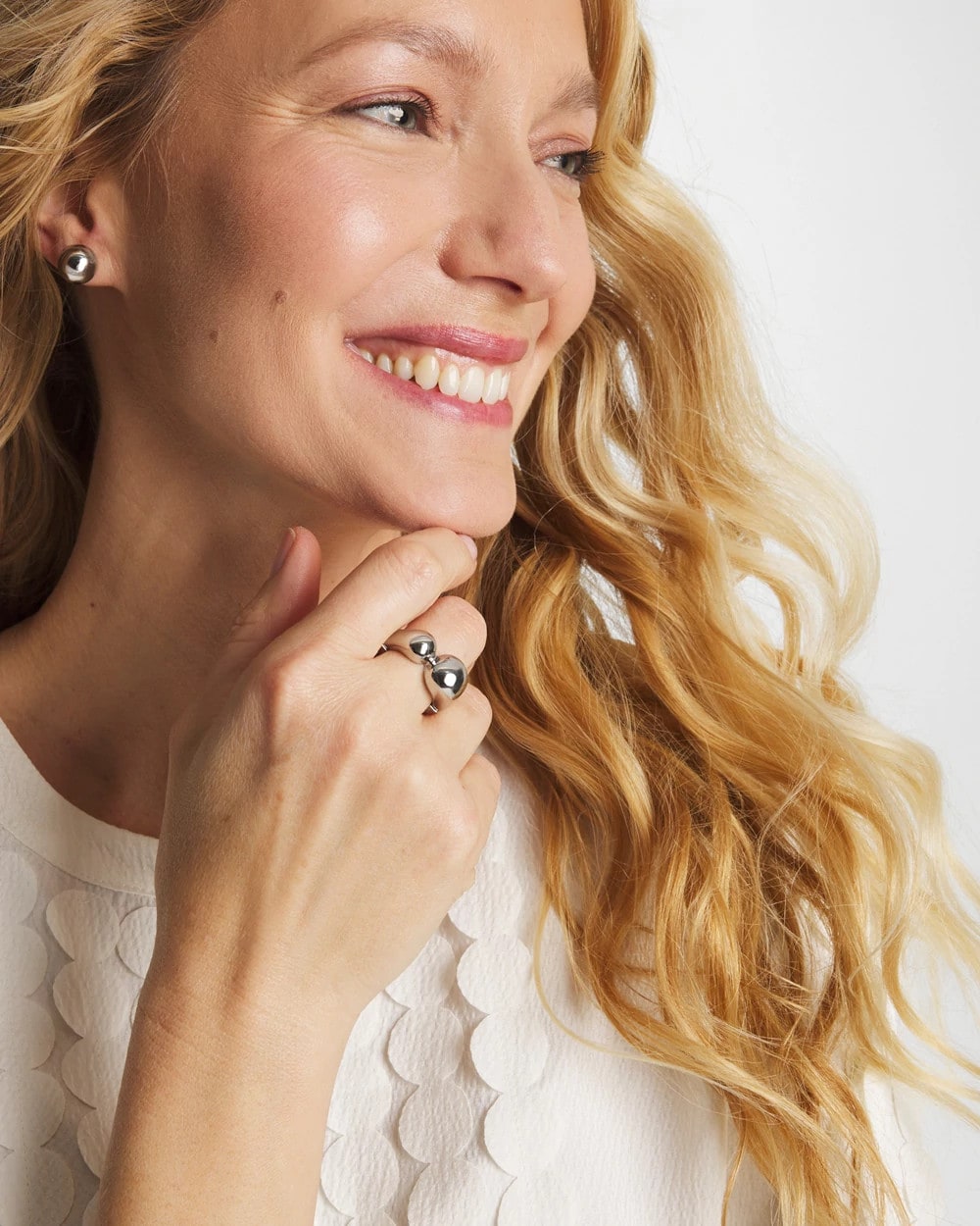 Chico's Classic - Curvy Silver Stretch Ring Silver