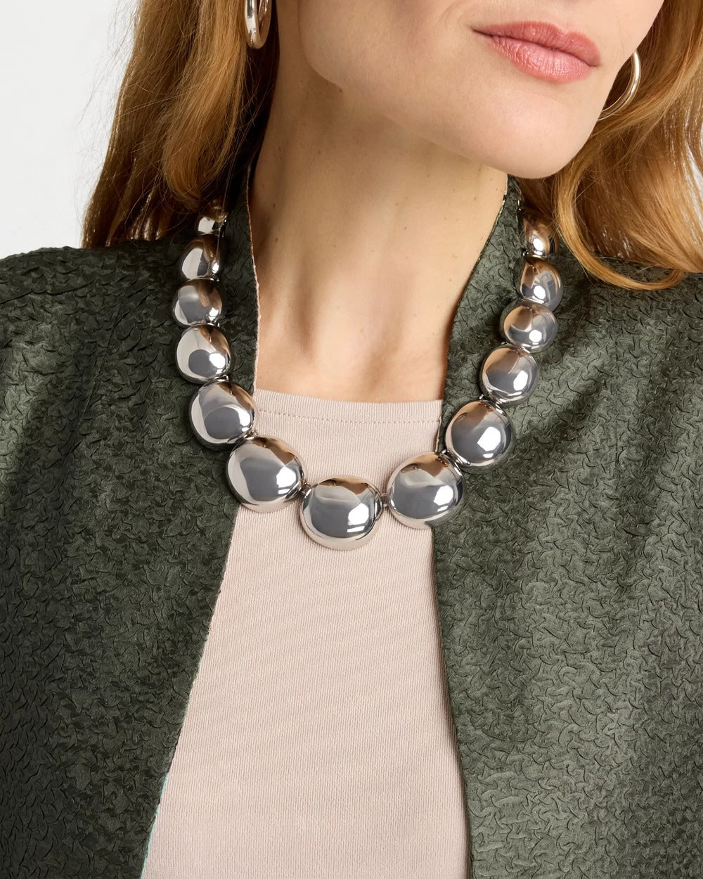Chico's Sale - Silver Pebble Collar Necklace Silver