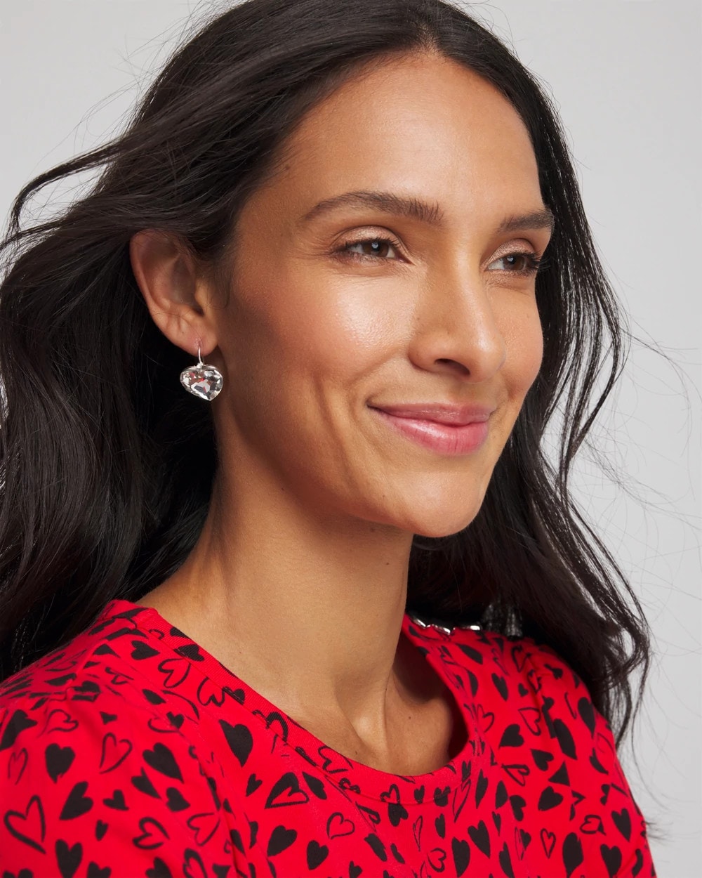 Chico's Sale - Crystal Heart Gem Drop Earrings Neutral