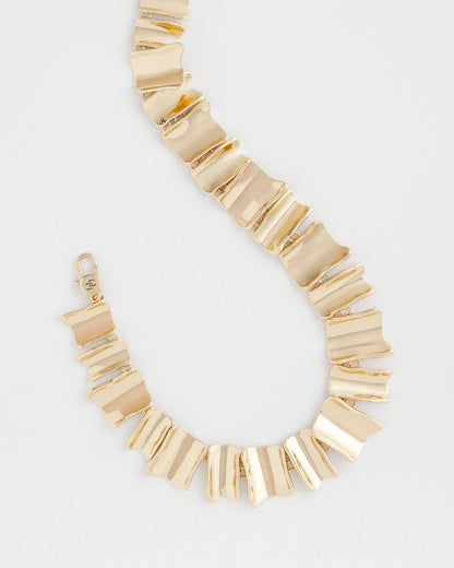 Chico's Essential - Gold Wave Collar Necklace Gold