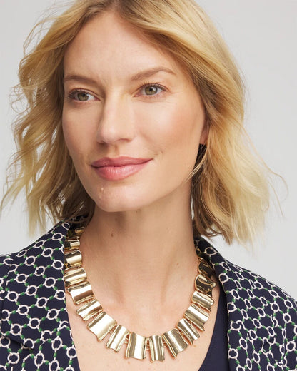 Chico's Essential - Gold Wave Collar Necklace Gold