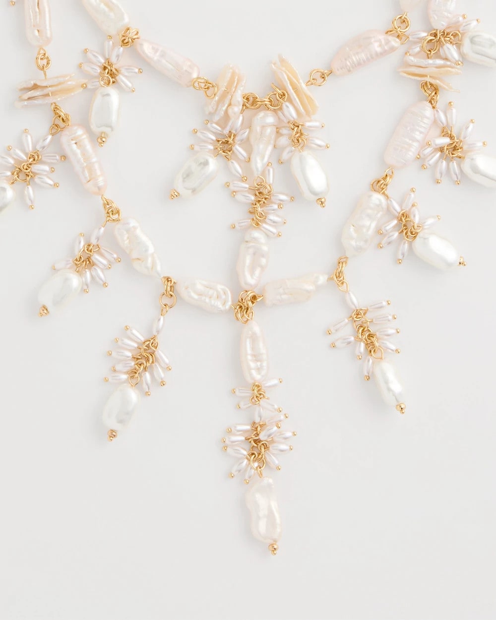 Chico's Deals - Chico's Originals Pearl Cluster Bib Necklace Pearl
