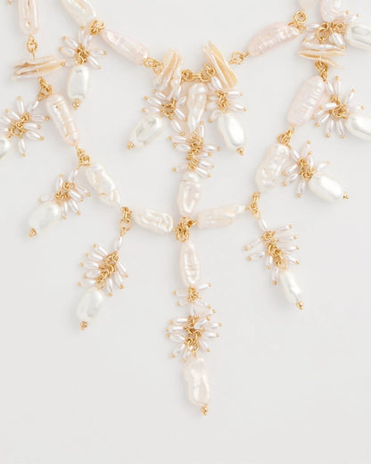 Chico's Deals - Chico's Originals Pearl Cluster Bib Necklace Pearl