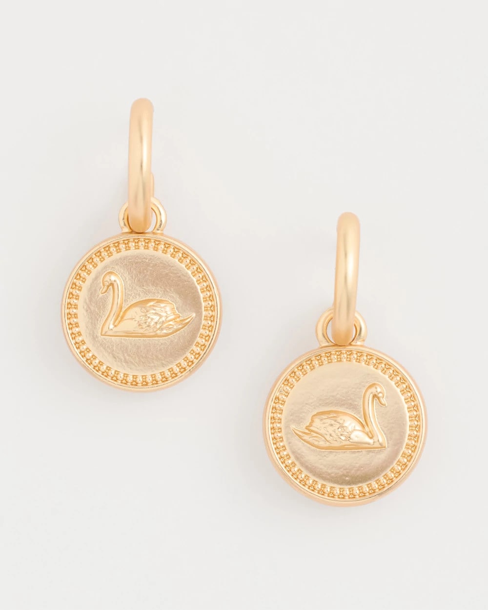 Chico's Featured - Swan Mini Charm Earrings Gold