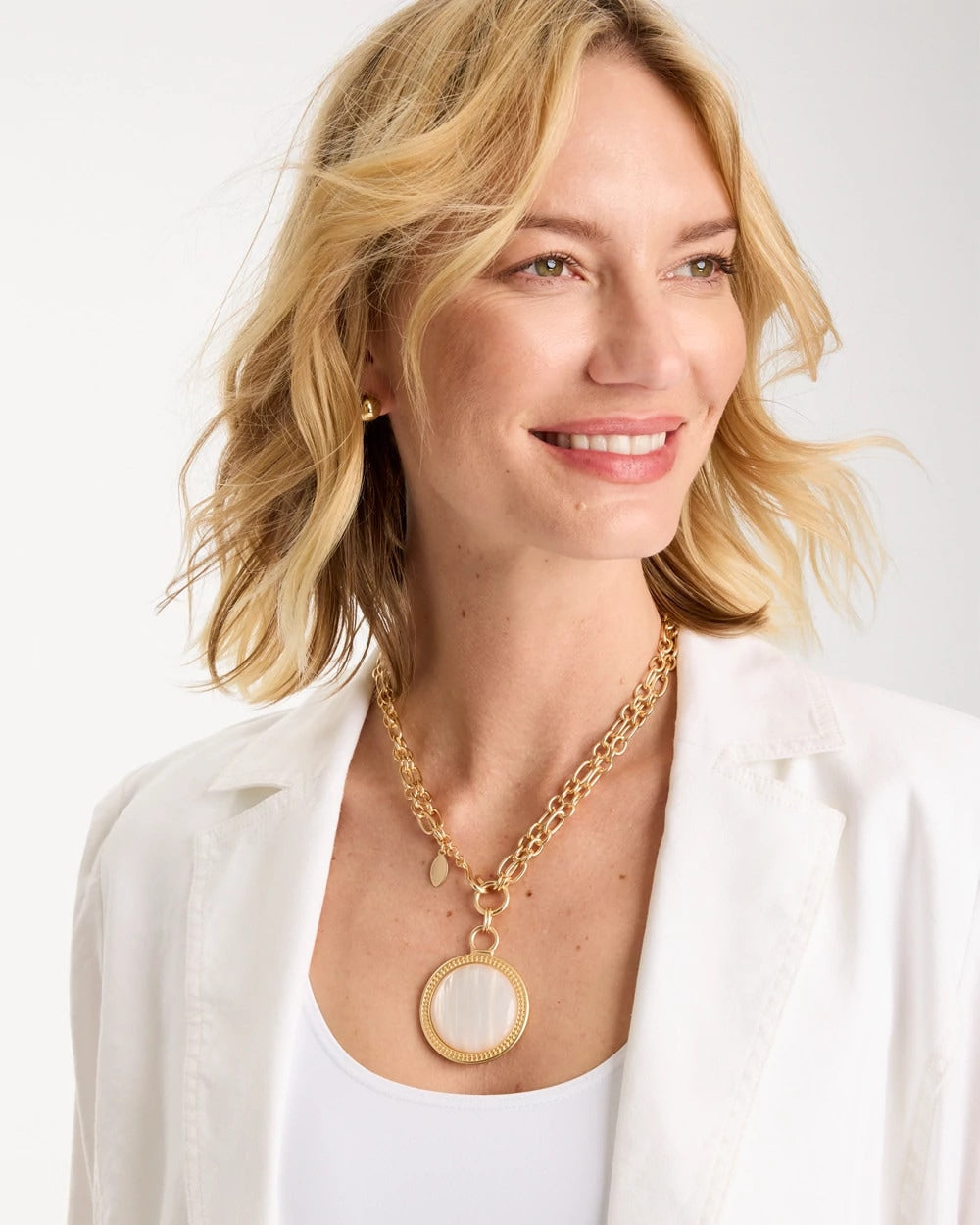 Chico's Hot Sale - Reversible Swan Pendant Necklace Gold