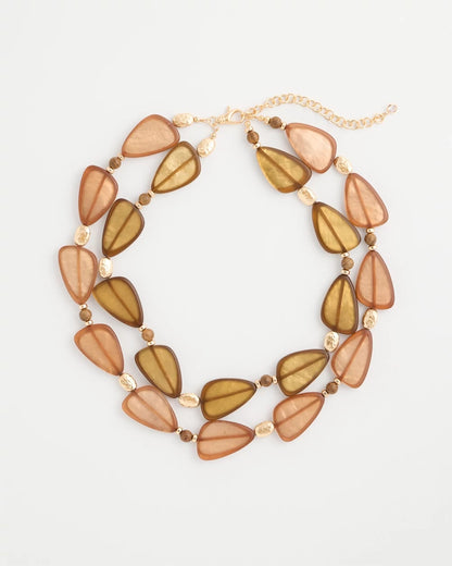 Chico's Featured - Neutral Double Strand Geo Necklace Neutral