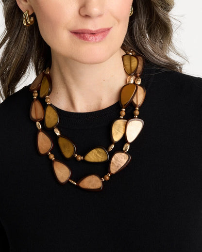 Chico's Featured - Neutral Double Strand Geo Necklace Neutral