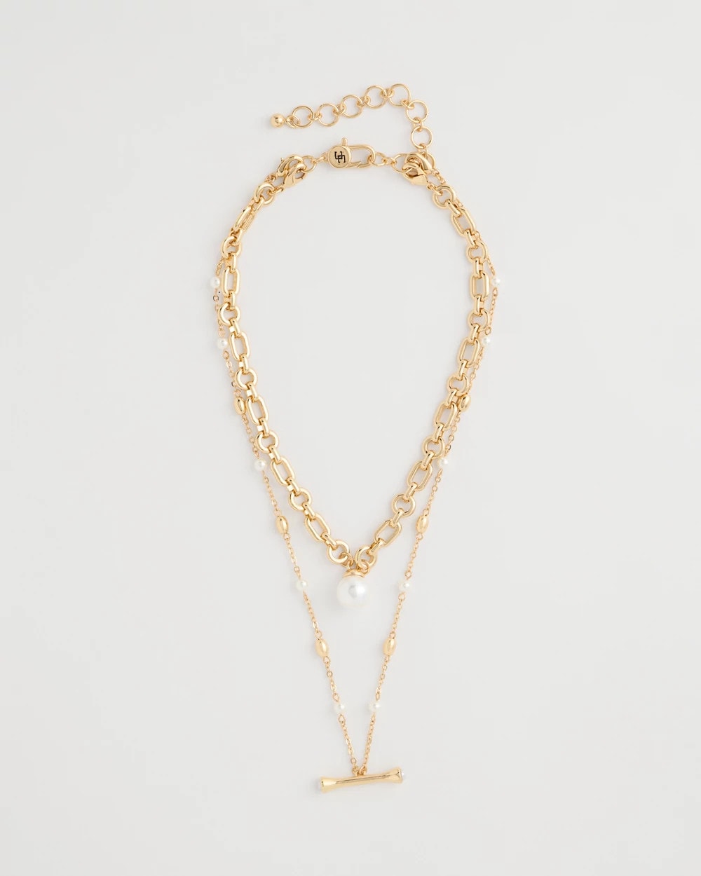Chico's New - Toggle Bar Pearl Pendant Necklace Pearl