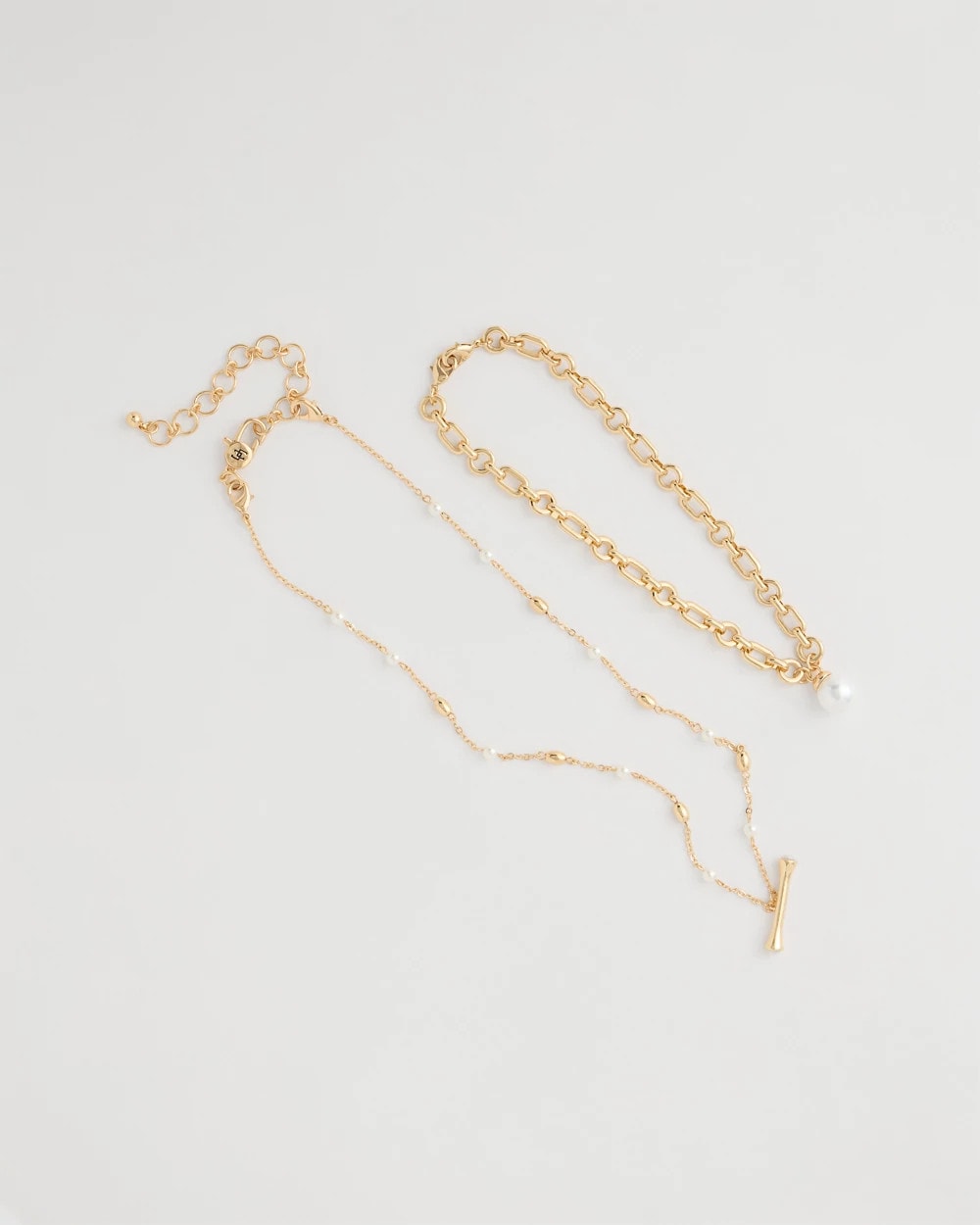 Chico's New - Toggle Bar Pearl Pendant Necklace Pearl
