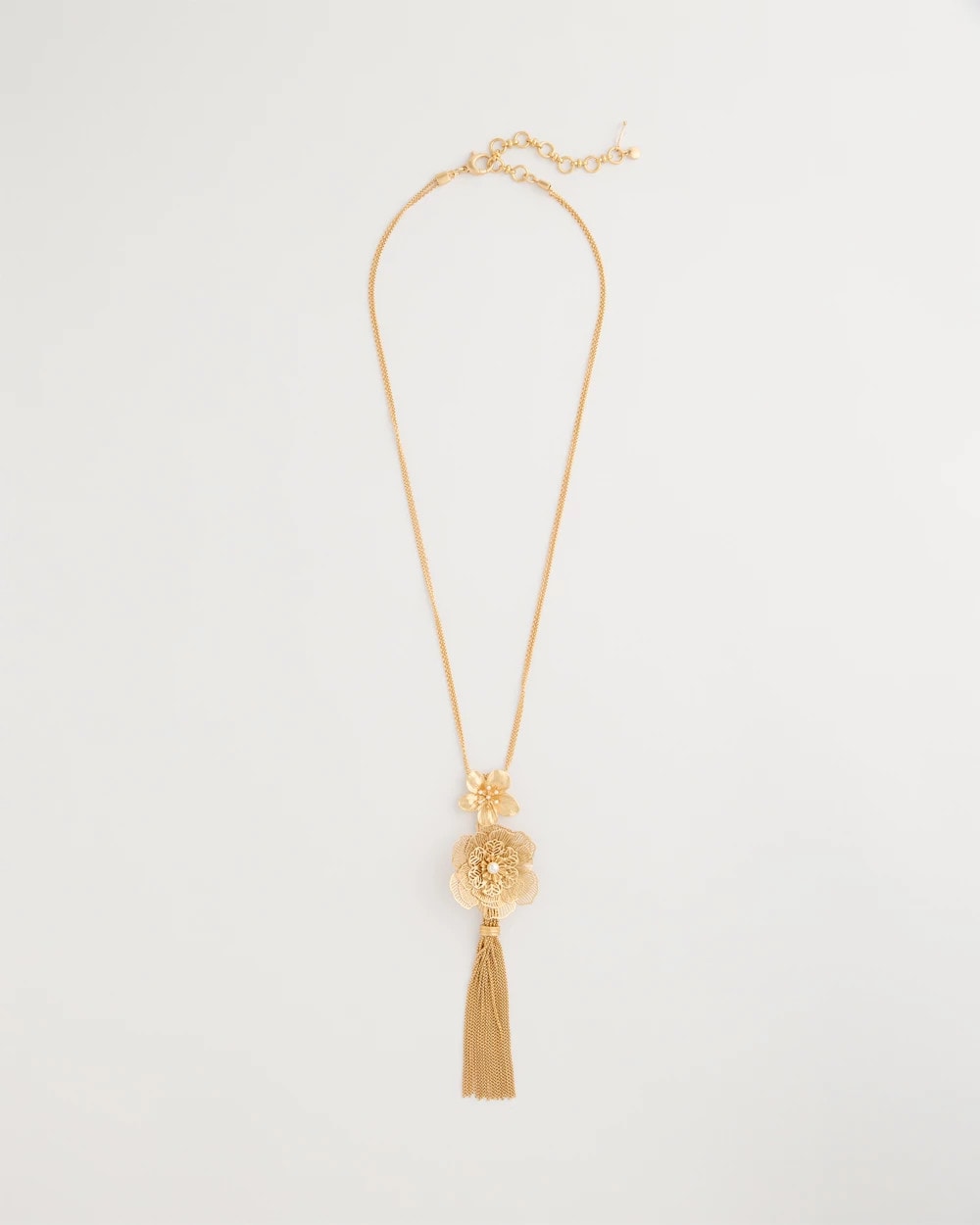 Chico's Popular - Filigree Flower Tassel Necklace Gold