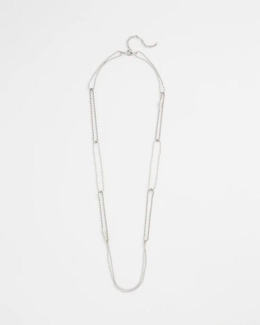 Chico's New - Long Silver Ball Chain Single Strand Silver
