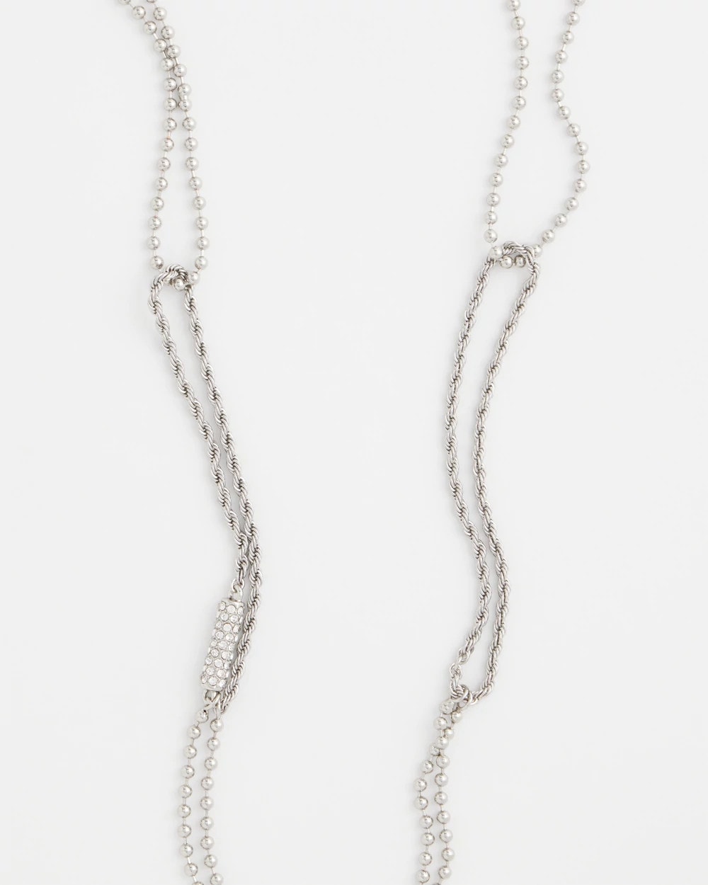 Chico's New - Long Silver Ball Chain Single Strand Silver
