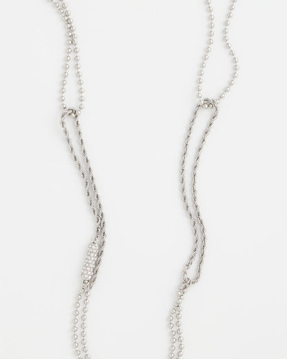 Chico's New - Long Silver Ball Chain Single Strand Silver