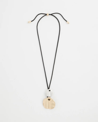 Chico's Trusted - Crinkle Mixed Metal Pendant Mixed Metals