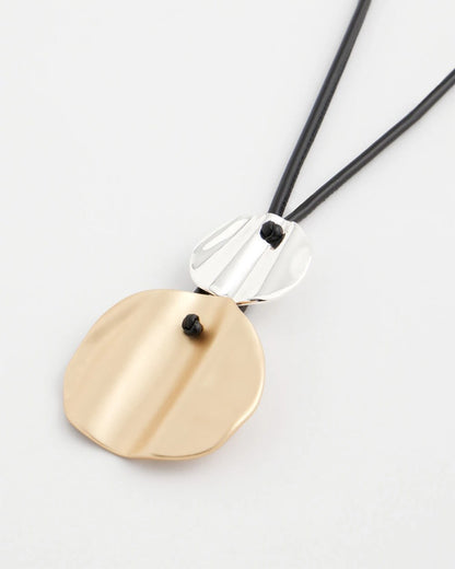 Chico's Trusted - Crinkle Mixed Metal Pendant Mixed Metals