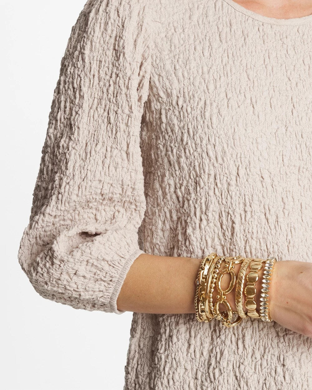 Chico's Everyday - Gold Link Stretch Bracelet Gold