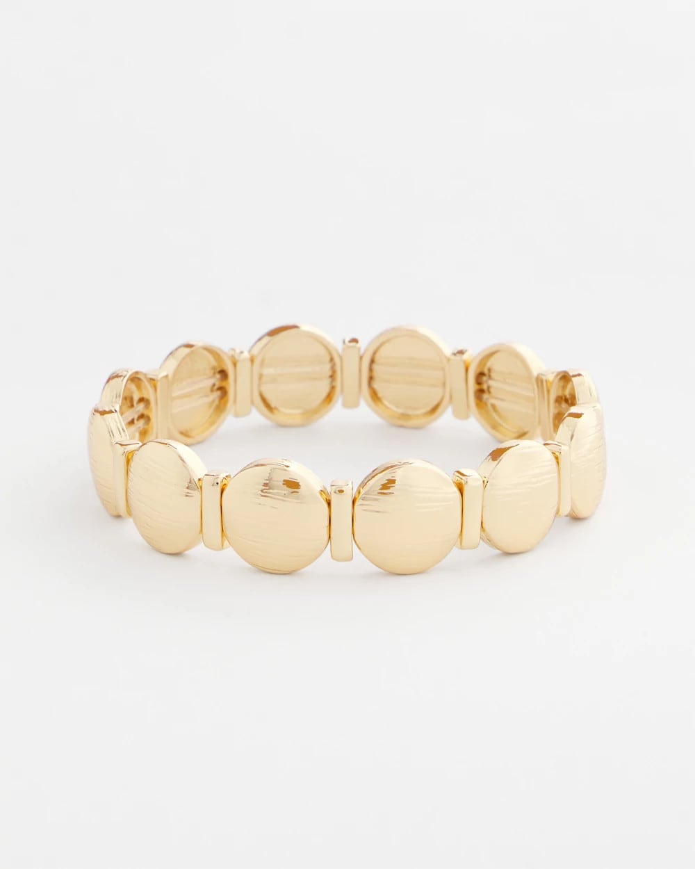 Chico's Featured - Textured Circle Stretch Bracelet Gold