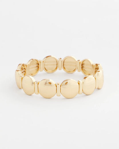 Chico's Featured - Textured Circle Stretch Bracelet Gold