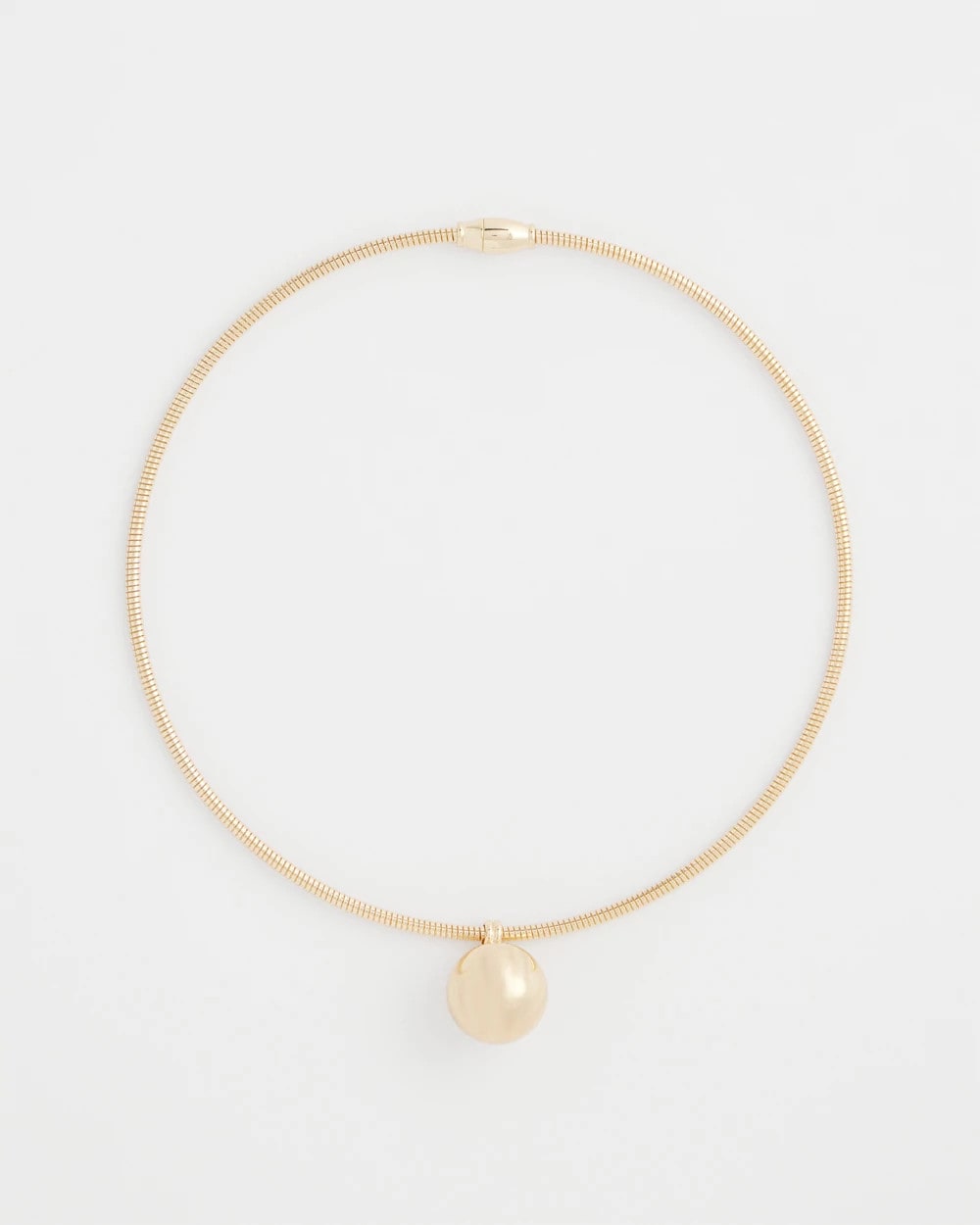 Chico's New - Gold Bead Collar Necklace Gold