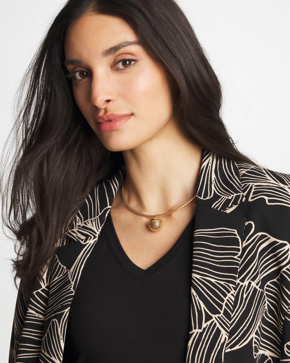 Chico's New - Gold Bead Collar Necklace Gold