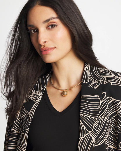 Chico's New - Gold Bead Collar Necklace Gold